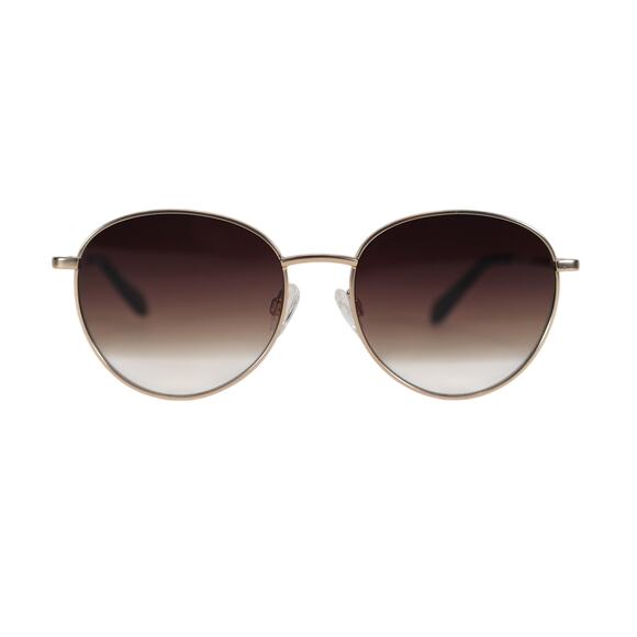 Quay Australia LOOP ME IN Round Oversized Sunglasses – Gold / Brown Fade – NWT
